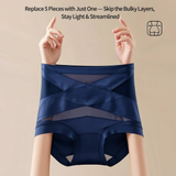 4pcs High Waisted Women's Panties Breathable Tummy Control Shapewear Mesh Cross Tummy Cinching Ice Silk No Trace Triangle Panties Tummy Tuck Shape