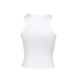 Creative Metal Decoration Tank Tops Women Edgy Clothes Y2k Accessories Sleeveless Crop Top Slim Fit Ropa De Mujer Camison Verano