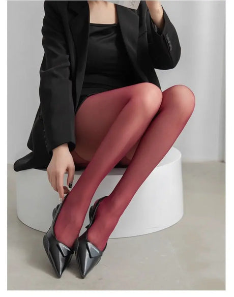 Talenza Women'S Tights Slim Stockings Pantyhose Super Elastic Large Size Leggings Red Sexy Spring Autumn Winter