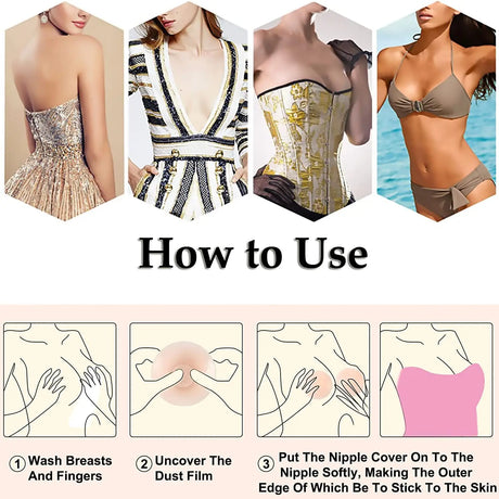 Reusable Women Breast Petals Lift Nipple Cover Invisible Petal Adhesive Strapless Backless Stick on Bra Silicone Breast Stickers