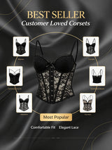 Sexy Women's Lace Fishbone Bandage Vest Black Slim Strapless Backless Female Corset 2026 Spring Summer Lady Beach Party Top New