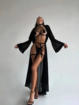 Ellolace Sensual Tassel Fetish Lingerie See Through Open Bra Bilizna Set Hot Sexy Intimate Naked Crotchless Panties Exotic Sets