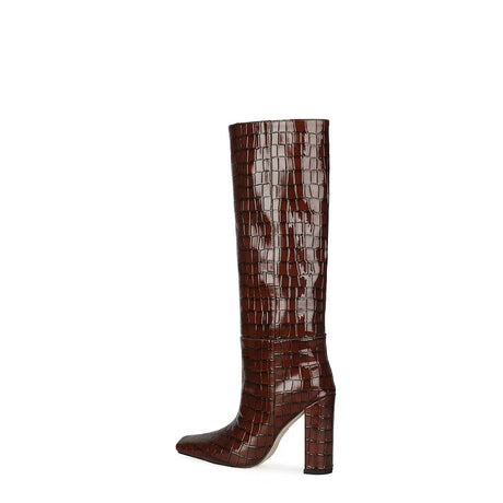 2024 NEW Fashion High Tube Knee High Boots 10cm/6.5cm Thick Heel 21 Colors Women Short Plush Boots Size 45 Winter Leather Shoes
