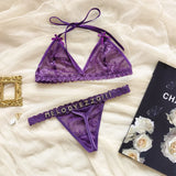 Custom Thongs Lingerie Sexy Bikini with Letters Name G-String Waist Chain Women Body Chain Lace Thong Personalized Unique Gift