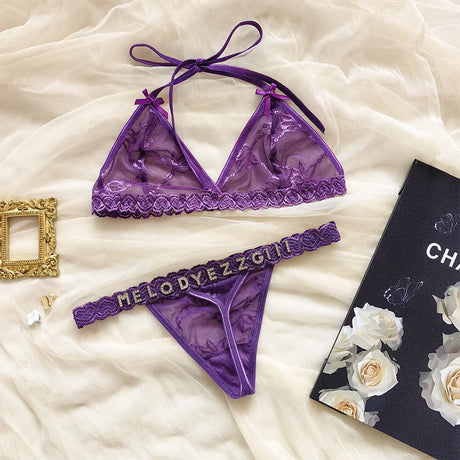 Custom Thongs Lingerie Sexy Bikini with Letters Name G-String Waist Chain Women Body Chain Lace Thong Personalized Unique Gift