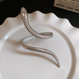 New Arrival Snake Shaped Cuff Bracelet Ring Set for Women Exaggerated Metal Unique Design Bracelet Fashion Jewelry Set
