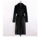 Mauroicardi Winter Long White Black Warm Thick Soft Flowy Fluffy Faux Fur Coat Women Sashes Loose Casual Furry Overcoat 2024