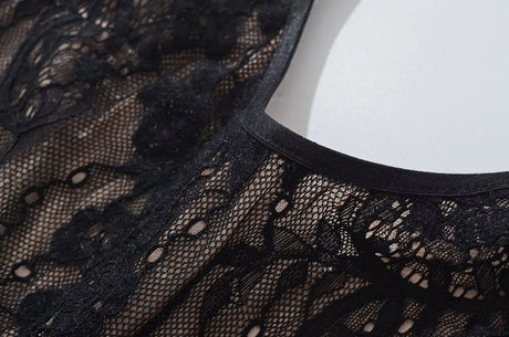 Sexy See Through Lace With Lining Backless Spaghetti Strap Bodysuit Woman Sling Tight Short Jumpsuit Slim Fit Rompers Playsuits