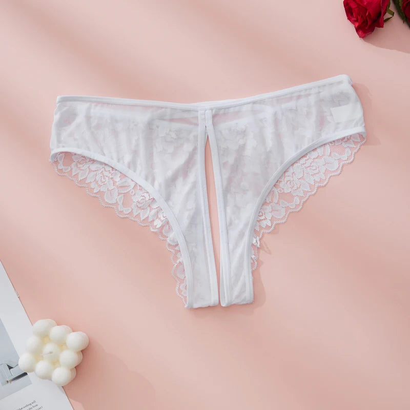 1PC Sexy Women's Thongs Tie-Side Open-Crotch Design Customizable Women's Underwear Comfortable Lace Panties