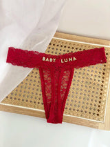 Personality Custom Name Crystal Letter Thong Sexy Lace Bikini Panties G-String Low Waist Briefs Ladies Knickers Hot Wife Gift