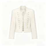 Women Vintage Slim Jacket Spring Women Trends Elegant Napoleon Jackets Ladies High Street Chic Shoulder Padded Blazer