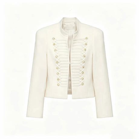 Women Vintage Slim Jacket Spring Women Trends Elegant Napoleon Jackets Ladies High Street Chic Shoulder Padded Blazer