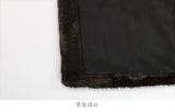 Nerazzurri Autumn Winter Extra Long Thick Warm Brown Fluffy Faux Mink Fur Coat Women Luxury Elegant Chic Furry Overcoat 2024