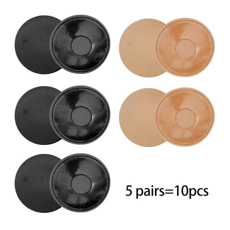 5 Pair Women Nipple Cover Reusable Breast Petals Silicone Nipple Tape Chest Sticker Invisible Self Adhesive Chest Pad