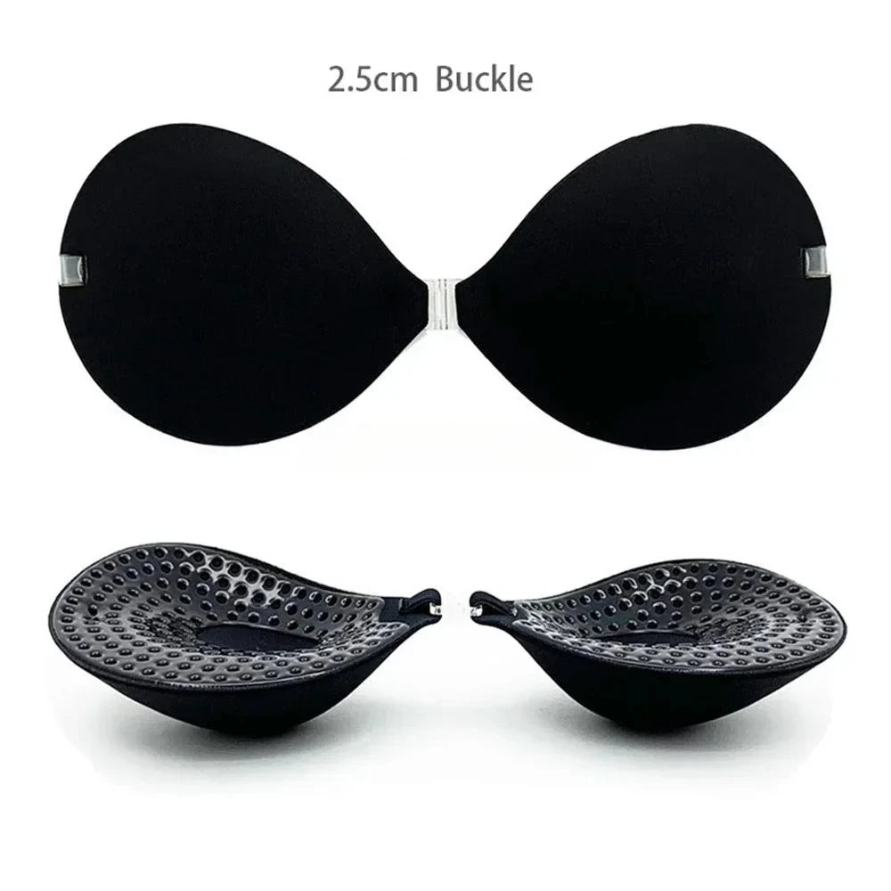 6cm Lift Silicone Adhesive Bra - Waterproof Invisible Push Up for Wedding & Backless Dresses, Natural Curve for Small Chest