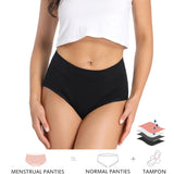 4 Layer Very Abundant Bamboo Period Panties for Heavy Flow Women Menstrual Panties Overnight High Waist Period Underwear