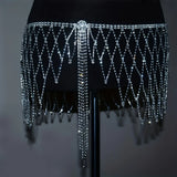 Sexy Mesh Tassel Pendant Waist Chain Dance Skirt Nightclub Sparkling Crystal Body Chain Waist Chain Jewelry