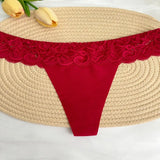 Personalized Custom Thong Name Crystal Letter G-String Low Waisted Lace Thong Ice Silk Bikini Panties Hot Wife Girlfriend Gift