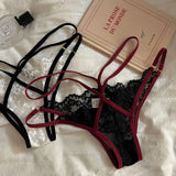 French Lace G Strings Low Waist Seamless Panties with Sheer Mesh Panels for a Sensual Fit