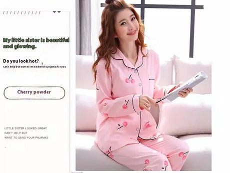 Women's Pajamas Set V-Neck Button down Top and Trousers Sleepwear Homewear Casual Nightwear Loungewear Autumn Winter Two-Piece