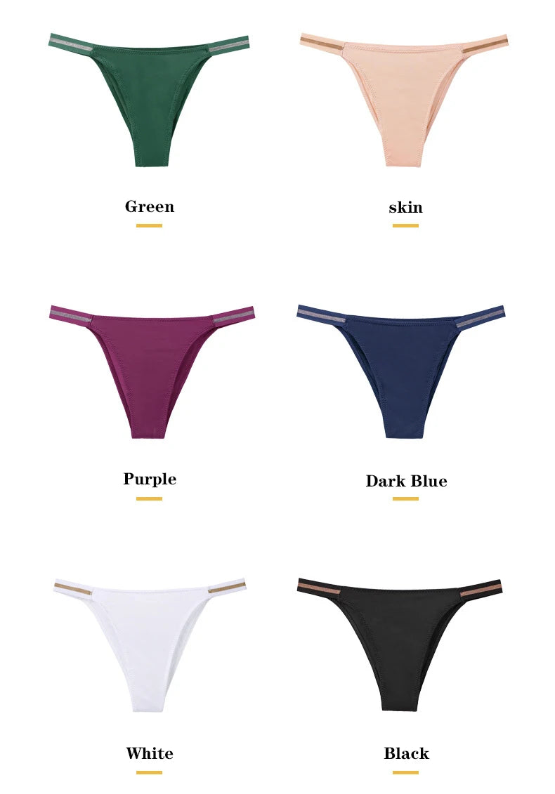 Ice Silk Thongs Women's Panties Luxury Bikini G-String Seamless Underwear Low Waist Briefs Female Underpant Pantys Sexy Lingerie