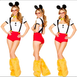 Sexy Christmas Ladies Costume Halloween Cosplay Big Tail Wolf Role Play Party Maid Seduction Santa Claus Gift Womens Uniform