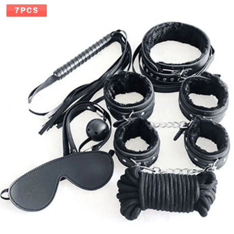 Exotic accessories BDSM 7-piece set of sex games Novelty bundled toys Handcuffs Eyessex Toys for Couples Lovers flirting toys
