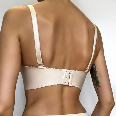 Seamless Sexy Push Up Bras for Women Seamless Solid Bra 3/4 Cup Solid Underwear Ribbon Tied Bra Wire Free Lingerie Brassiere