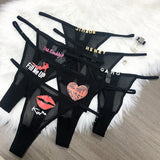 Custom Thongs Crystal Name Letter Women Sexy Underpants Erotic G-String Panties Personalized Underwear Girl Friend Hot wife Gift