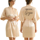 Personalized Robe for Bride Bridesmaid with Name and Date Birthday Party Gown Add Any Text Bathrobe - Customizable Gifting