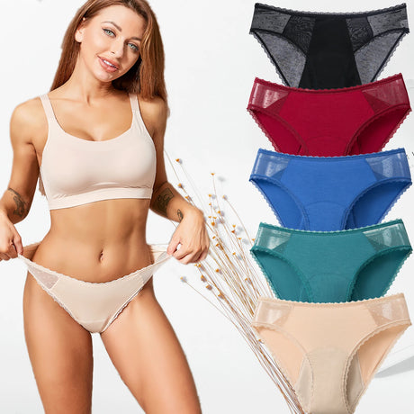 Bamboo Comfortable women's period panties 4 layer leak-proof absorbent menstrual period underwear postpartum incontinence briefs