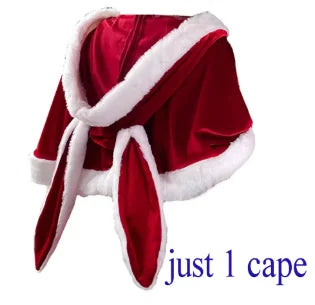 Christmas Women Dress Xmas Sexy Lady Santa Claus Cosplay Costume Sexy Lingerie Winter Red Dress Bunny Cosplay Girls Uniform