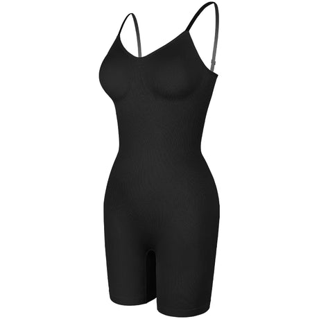 Women V Neck Shapewear Tummy Control Bodysuit Breathable Tank Top Sexy Adjustable Strap Full Body Shaper High Stretch Anti Chafing Faja Invisable Comfortable Shorts Slimming Waist Trainer Butt Lifter 3 Colors Available