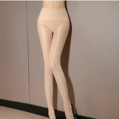 High Waist Seamless Stockings Horse Oil Stockings Sexy Oily Pantyhose Thin Section Flesh-colored Glossy Stockings женские чулки