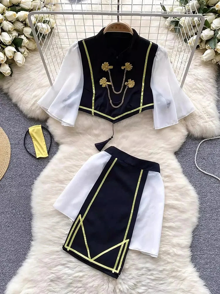 Women Sets Ruffled Apron Shorts Headband Maid Cosplay Costume Rabbit Officer Party Park Performance Sexy Suits Hotsweet Clothes