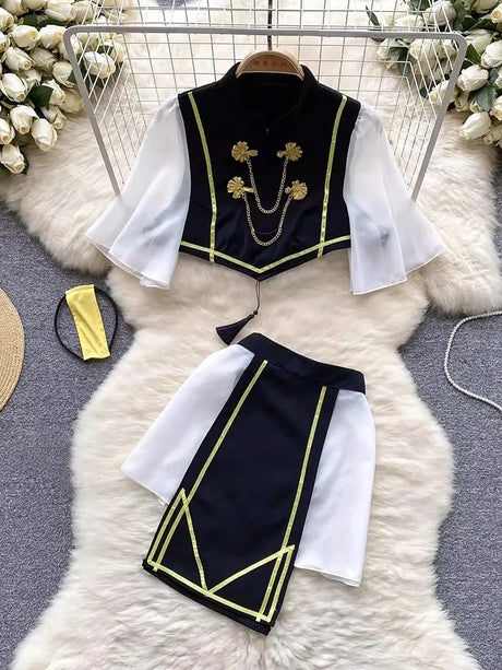 Women Sets Ruffled Apron Shorts Headband Maid Cosplay Costume Rabbit Officer Party Park Performance Sexy Suits Hotsweet Clothes