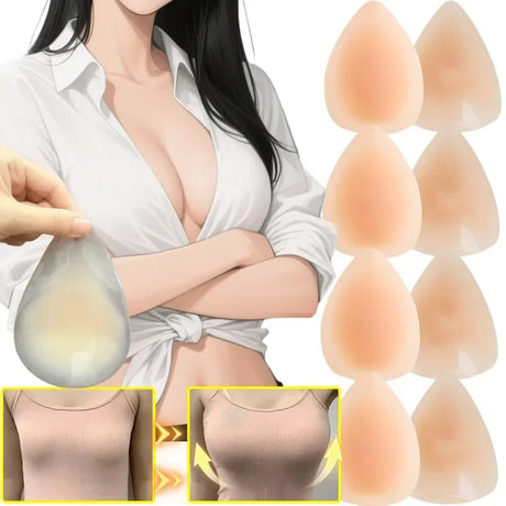 Self-adhesive Triangle Silicone Nipple Cover Women Invisible Ultra Thin Lifting Breast Pads Pasties Water-drop Bra Boobs Sticker