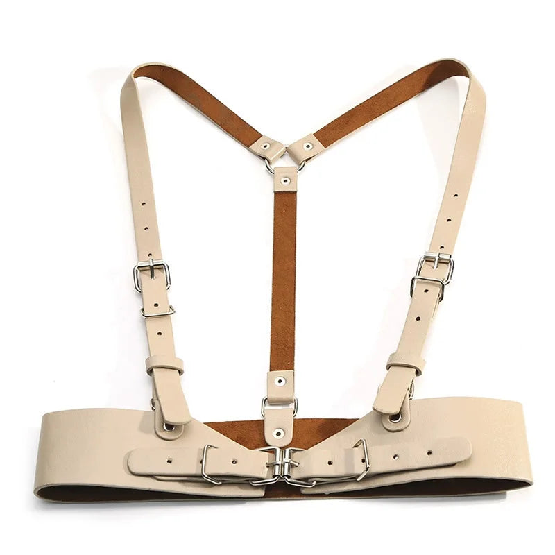 Women Fashion Harness Pu Leather Studded Decor Harness Adjustable Harness Belt Gothic Harness Bondage Lingerie Chest Harness