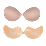 1/2Pcs Sexy Women Invisible Push Up Bras Reusable Adhesive Self-Adhesive Silicone Front Closure Sticky Bra Black Skin Strapless