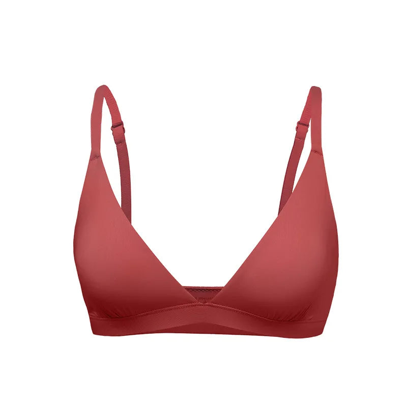 Triangle Non-paded Bralettes Women Wireless Deep V Bras Plunge Unlined No Underwire Brassiere Seamless Comfortable Everyday Bras
