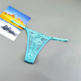 3PCS Adjustable Sexy Transparent Thong Panties Women Lace Underwear Low Waist Female T-back String Underpants