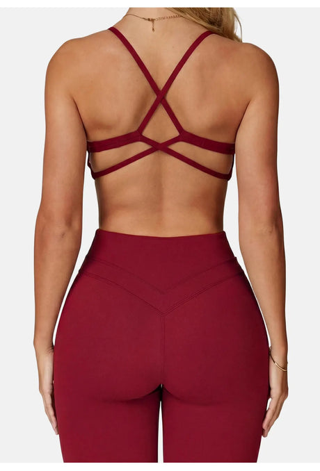 Sports Bra High  Support Women Gym Underwear Push-up Back Cross Yoga Crop Top Running Workout Fitness Pilates Solid Color