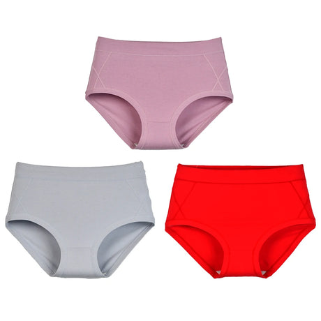 3Pcs Women's Cotton High Waist Panties Underwear Female Large Intimate Lingerie Briefs Woman Underpants Panty Panti New 2025