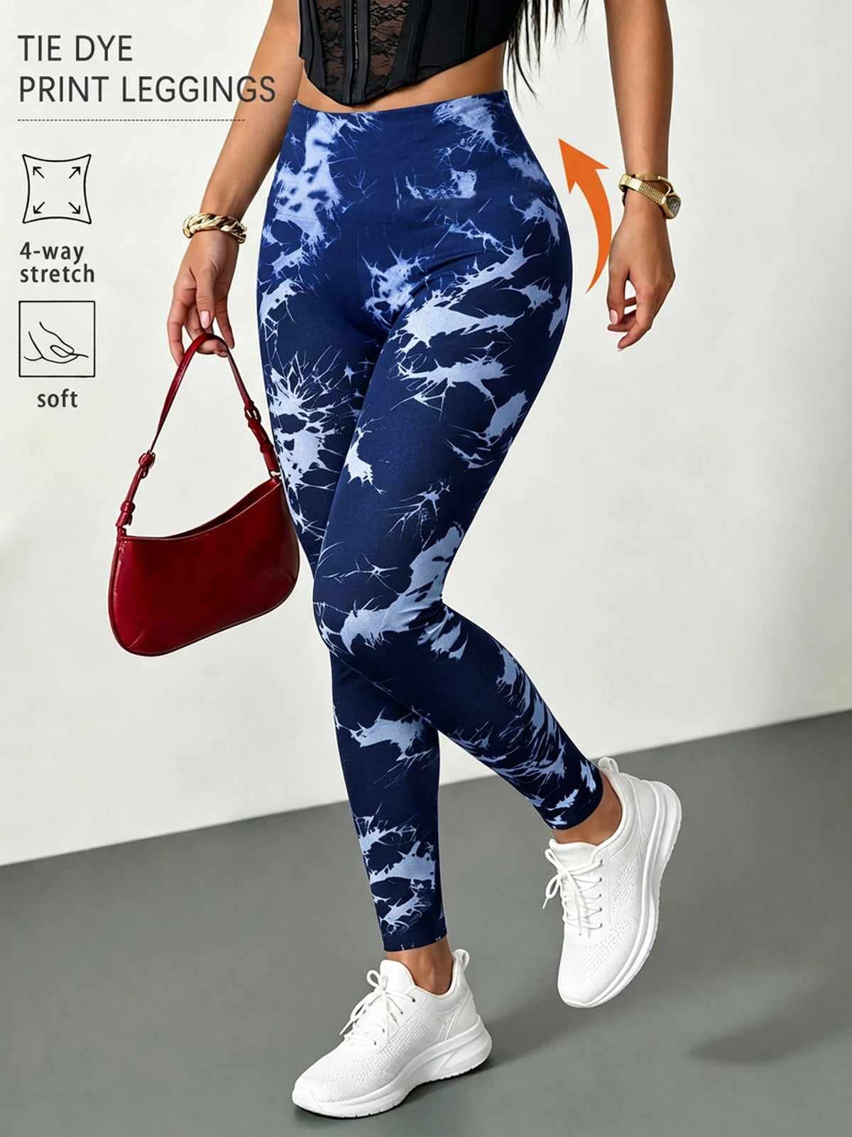 Super Soft High Waisted Tie Dye Leggings for Women Yoga Running Gym No See Through Workout Athletic Tights Gym Fitness
