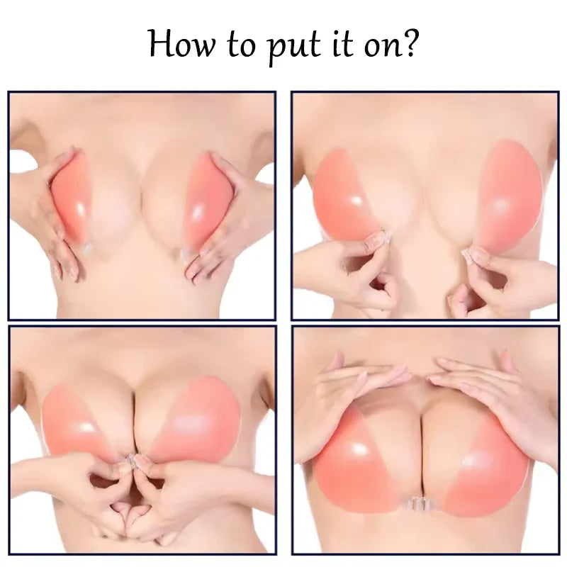 Lift Up Silicone Bra Invisible Push Up Sexy Strapless Bra Adhesive Backless Breast Enhancer Women Sticky Wedding Bikini Bras
