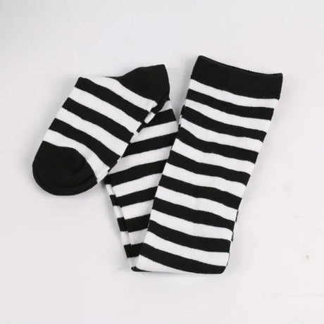 Thigh High Stockings Womens Striped Ladies Girls Black White Pink Long Over Above Knee Socks Femboy Cosplay Lolita Harajuku Y2k
