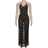Sexy Style Party & Banquet 2026 New Arrival Women's Black Deep V-Neck Backless Sheer Fashion Sexy Strapless Dress