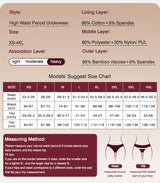 4 Layer Very Abundant Bamboo Period Panties for Heavy Flow Women Menstrual Panties Overnight High Waist Period Underwear