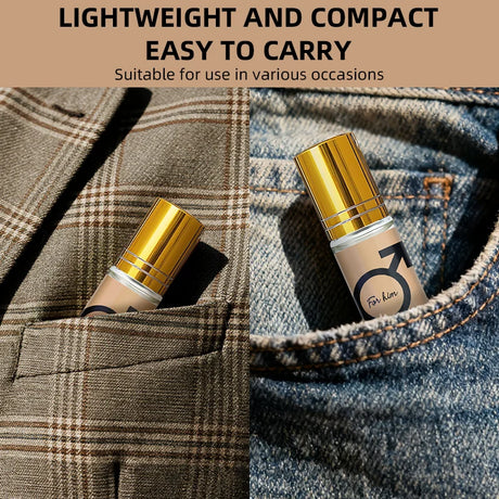 Lemonfay Pheromone Cologne Oil for Men Roll On Perfume Long Lasting Fragrance Portable 15ml Eau De Toilette for Daily Date
