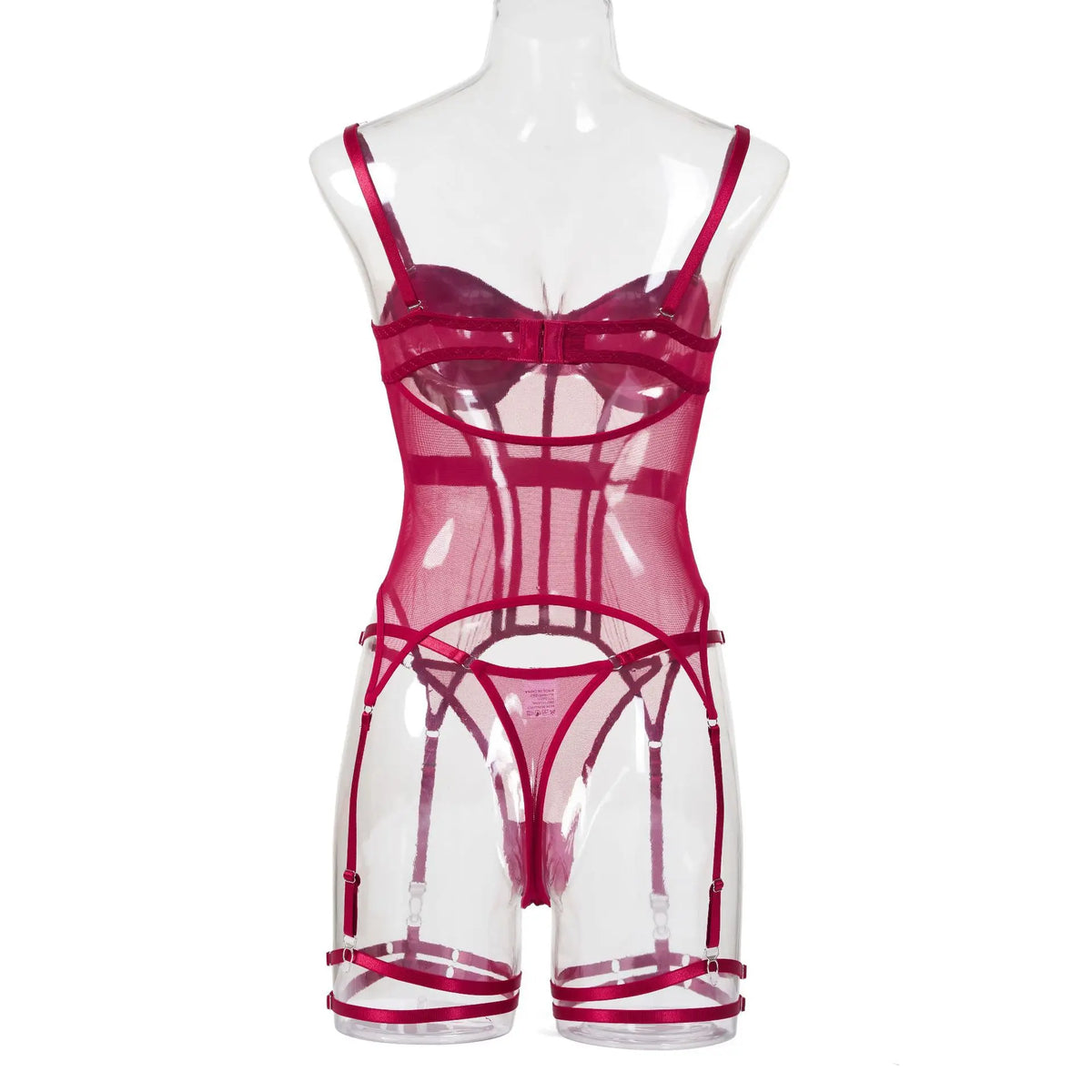 MUZISKAT Mesh  Lingerie Luxury Brand Bodysuit Backless Tops for Women 3 Piece Lingerie Set with Garter Sexydresses for Women